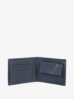 Navigare Portafoglio da uomo in pelle suede - blu