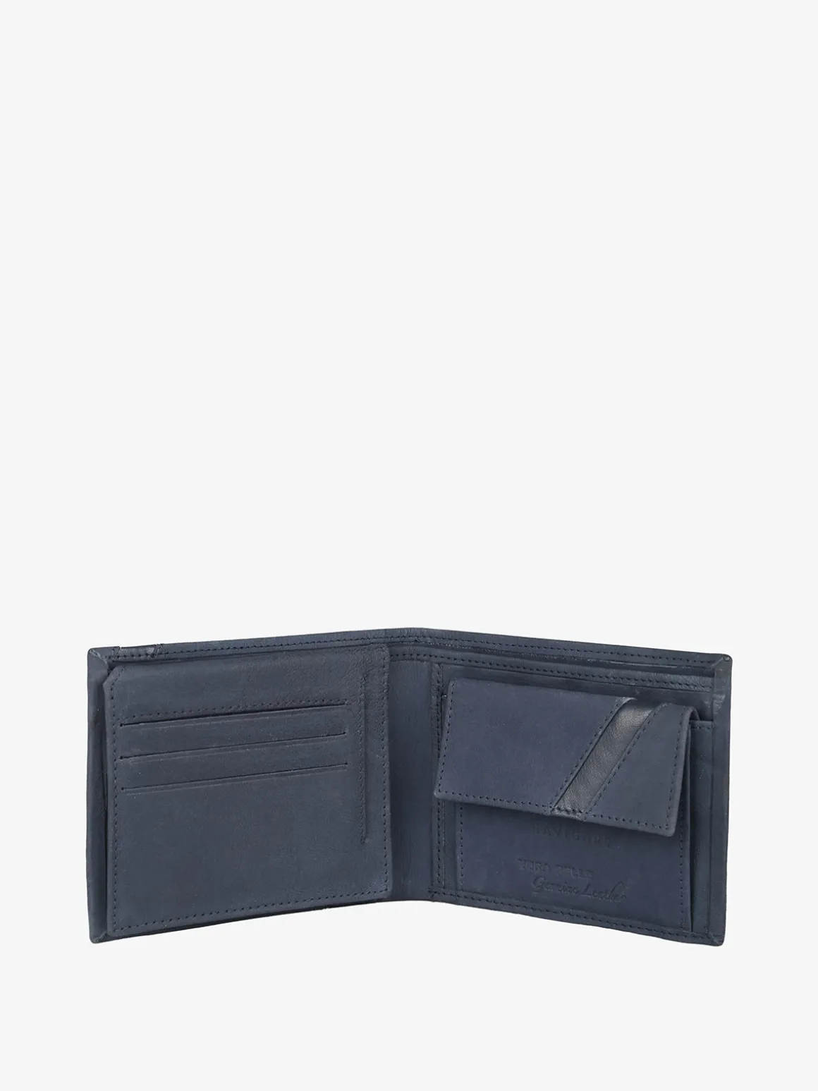 Navigare Portafoglio da uomo in pelle suede - blu