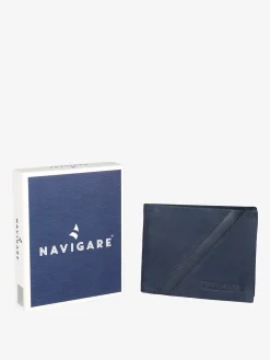 Navigare Portafoglio da uomo in pelle suede - blu