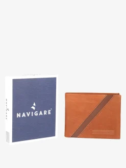 Navigare Portafoglio in pelle da uomo - tabacco