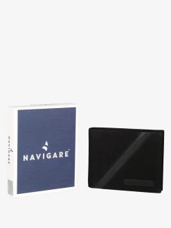 Navigare Portafoglio in pelle da uomo - nero