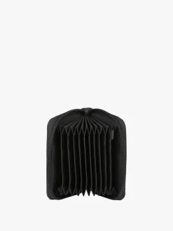 Navigare Portatessere da donna in pelle con zip - nero