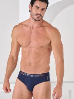 Navigare Slip da uomo in cotone elasticizzato - blu scuro