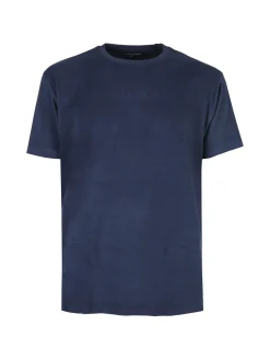 Navigare T-shirt intima da uomo girocollo in caldo cotone - blu