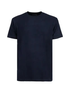 Navigare T-shirt intima da uomo girocollo in caldo cotone - blu scuro