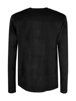 Navigare T-shirt intima da uomo a maniche lunghe in caldo cotone - nero