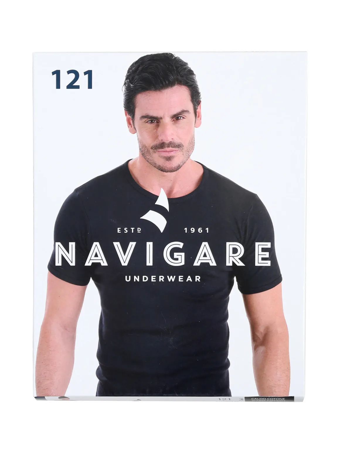 Navigare T-shirt intima da uomo girocollo in caldo cotone - bianco