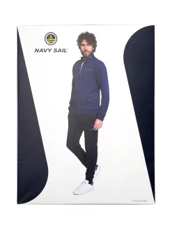 Navy Sail Completo tuta da uomo full zip con interno felpato - blu scuro