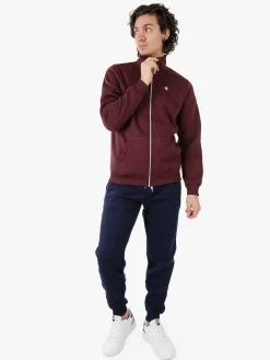 Navy Sail Completo tuta da uomo felpata 2 pezzi con zip intera - bordeaux