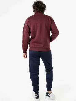 Navy Sail Completo tuta da uomo felpata 2 pezzi con zip intera - bordeaux
