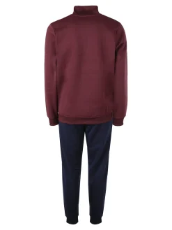 Navy Sail Completo tuta da uomo felpata 2 pezzi con zip intera - bordeaux
