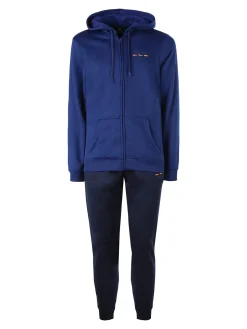 Navy Sail Completo tuta da uomo full zip con cappuccio - blu