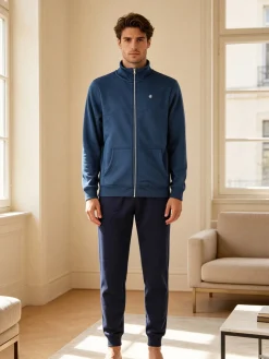 Navy Sail Completo tuta da uomo felpata 2 pezzi con zip intera - avion