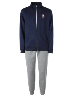 Navy Sail Completo tuta da uomo full zip con interno felpato - bluette