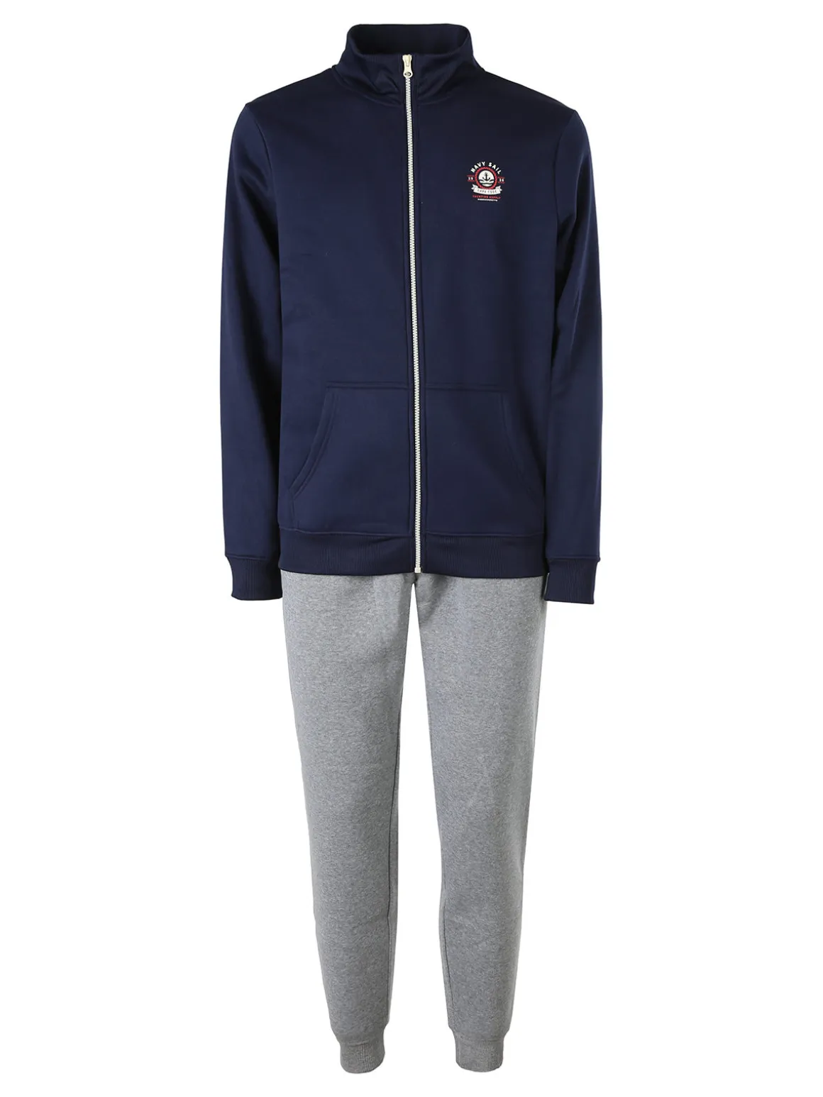 Navy Sail Completo tuta da uomo full zip con interno felpato - bluette