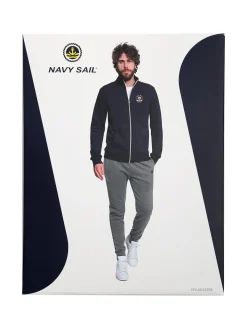 Navy Sail Completo tuta da uomo full zip con interno felpato - bluette