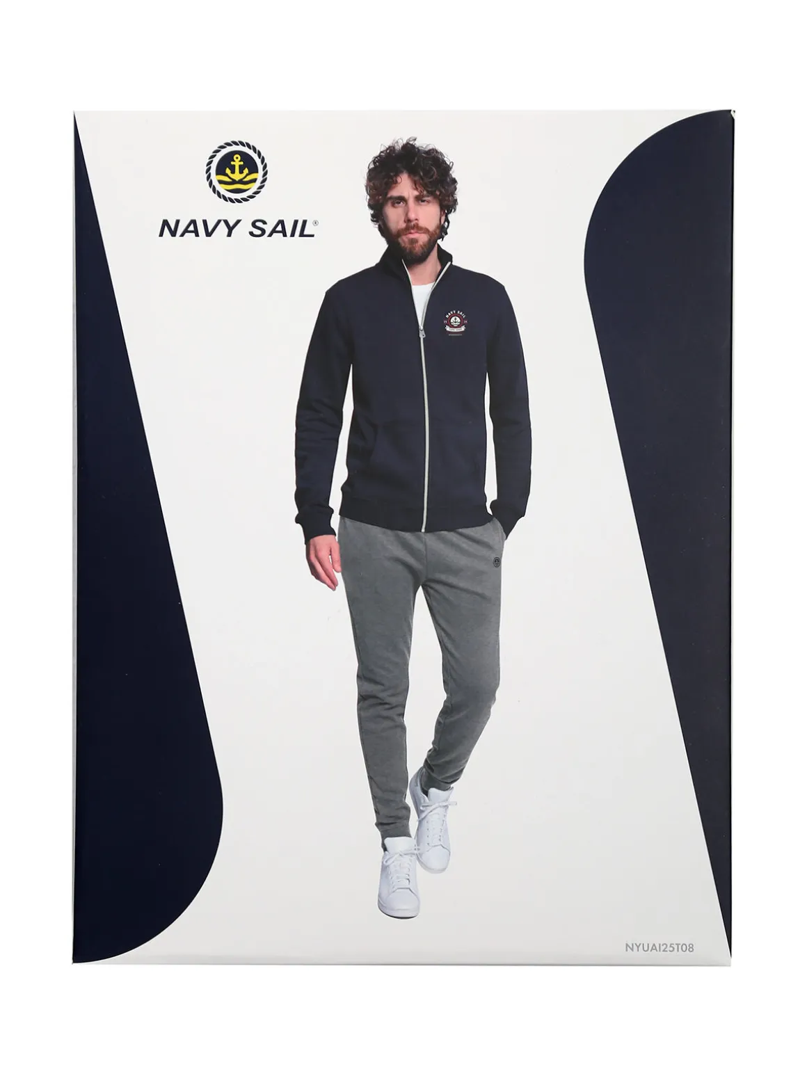 Navy Sail Completo tuta da uomo full zip con interno felpato - bluette