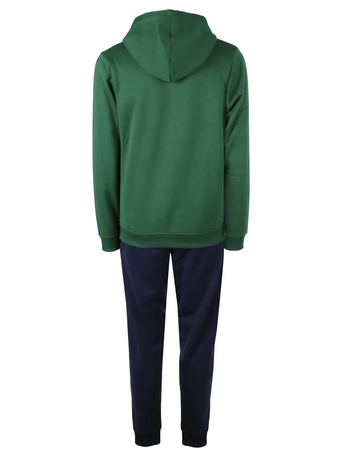 Navy Sail Completo tuta da uomo felpata con cappuccio e zip intera - verde