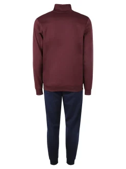 Navy Sail Completo tuta da uomo felpata full zip - bordeaux