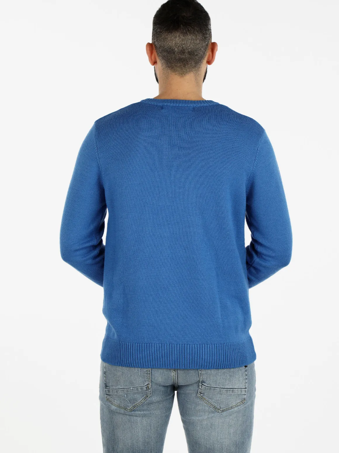 Navy Sail Maglione da uomo misto lana con scollo V