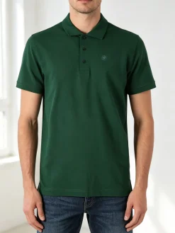 Navy Sail Polo da uomo in cotone a maniche corte - verde