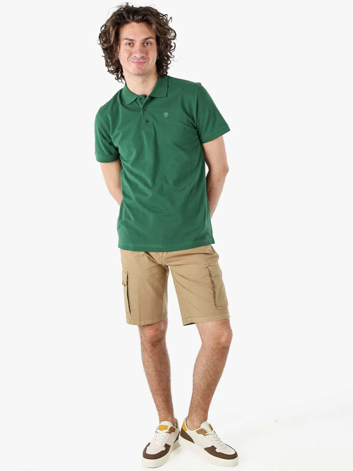Navy Sail Polo da uomo in cotone a maniche corte - verde