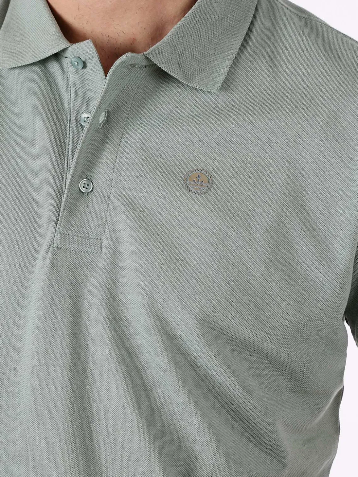 Navy Sail Polo da uomo in cotone a maniche corte - pistacchio
