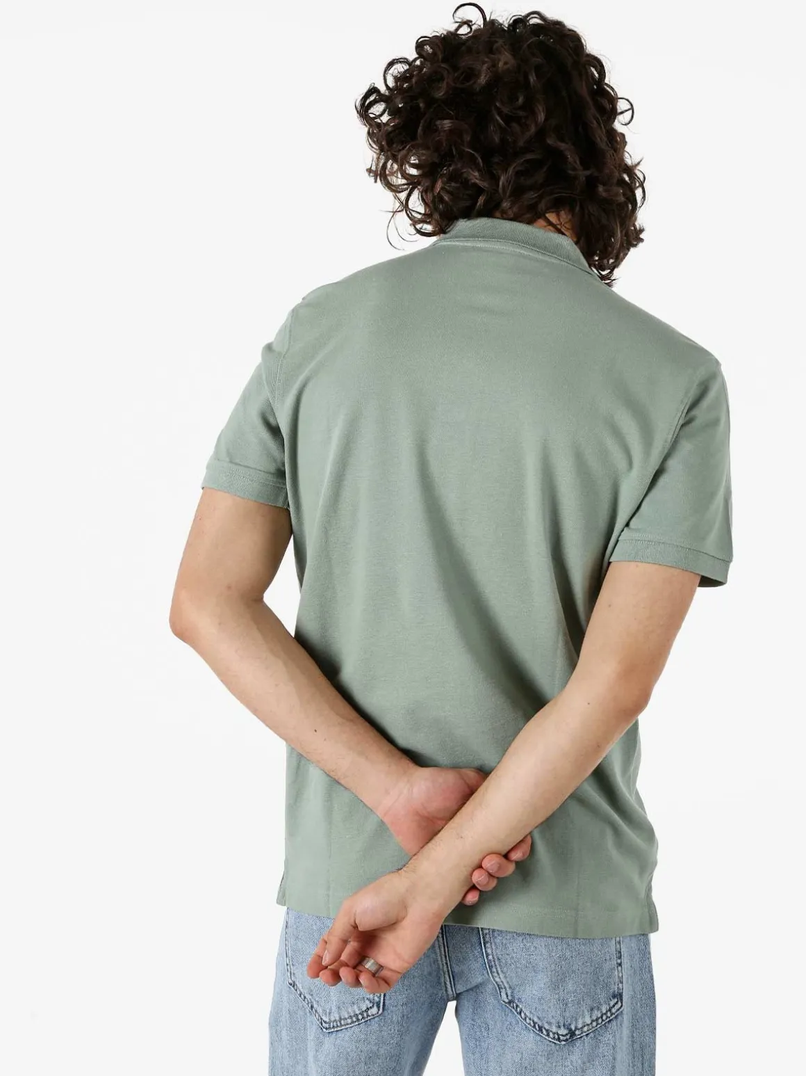 Navy Sail Polo da uomo in cotone a maniche corte - pistacchio