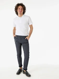 Navy Sail Polo da uomo in cotone a maniche corte - bianco
