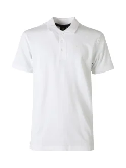 Navy Sail Polo da uomo in cotone a maniche corte - bianco