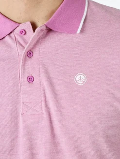 Navy Sail Polo da uomo in cotone a maniche corte con logo - rosa