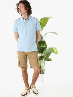 Navy Sail Polo da uomo in cotone a maniche corte - azzurro