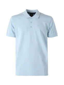 Navy Sail Polo da uomo in cotone a maniche corte - azzurro