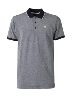 Navy Sail Polo da uomo in cotone a maniche corte con logo - blu scuro