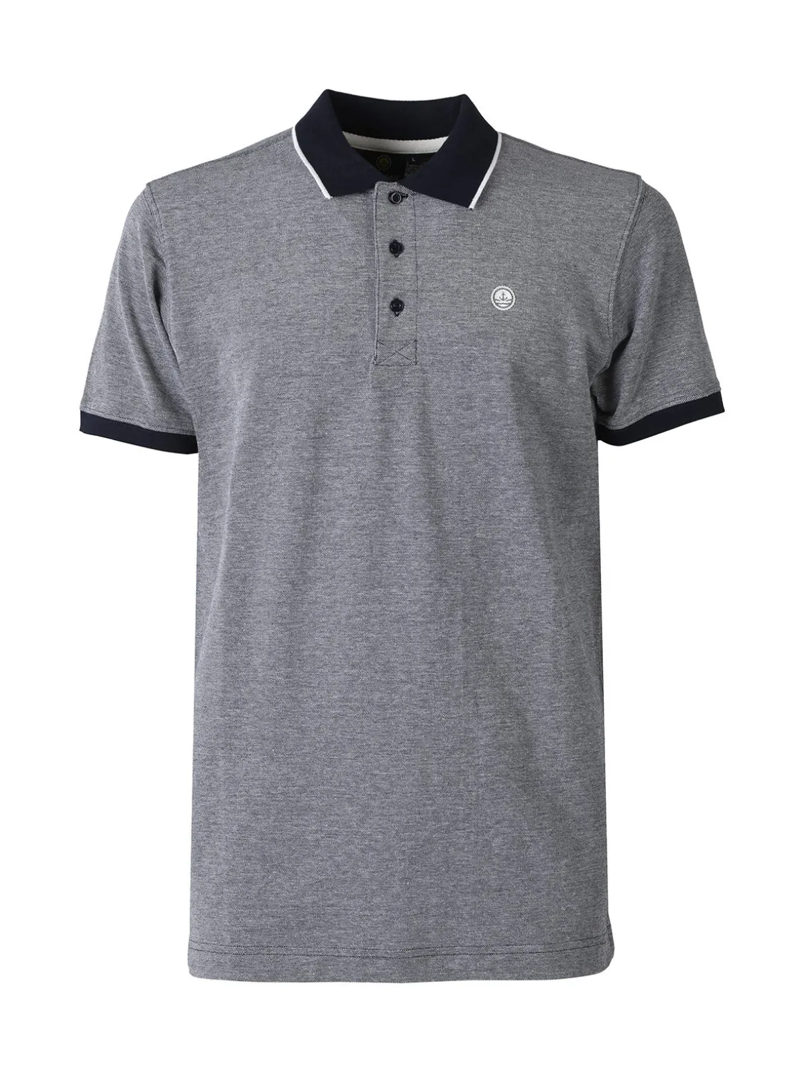 Navy Sail Polo da uomo in cotone a maniche corte con logo - blu scuro