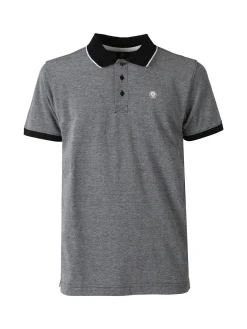 Navy Sail Polo da uomo in cotone a maniche corte con logo - nero