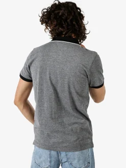 Navy Sail Polo da uomo in cotone a maniche corte con logo - nero