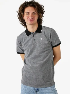Navy Sail Polo da uomo in cotone a maniche corte con logo - nero