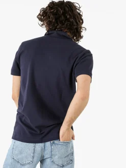 Navy Sail Polo da uomo in cotone a maniche corte - blu scuro