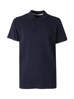 Navy Sail Polo da uomo in cotone a maniche corte - blu scuro