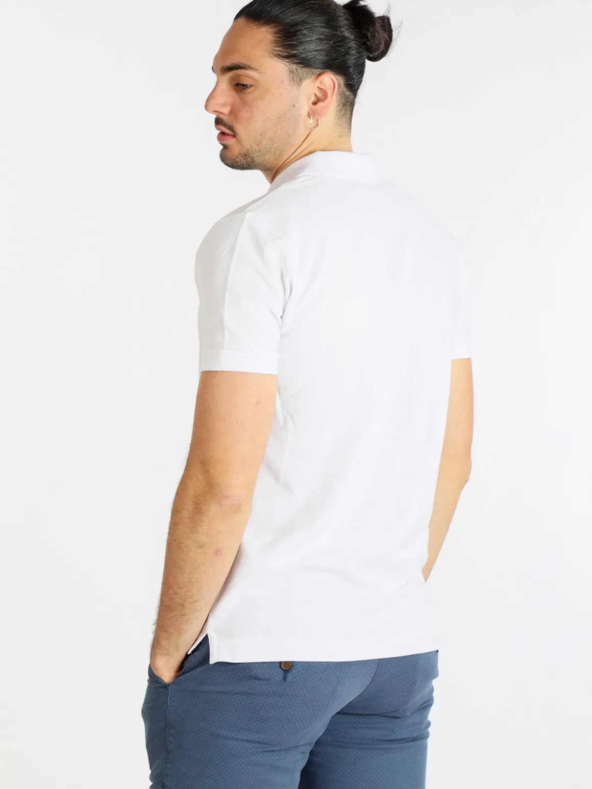 Navy Sail Polo in cotone manica corta uomo