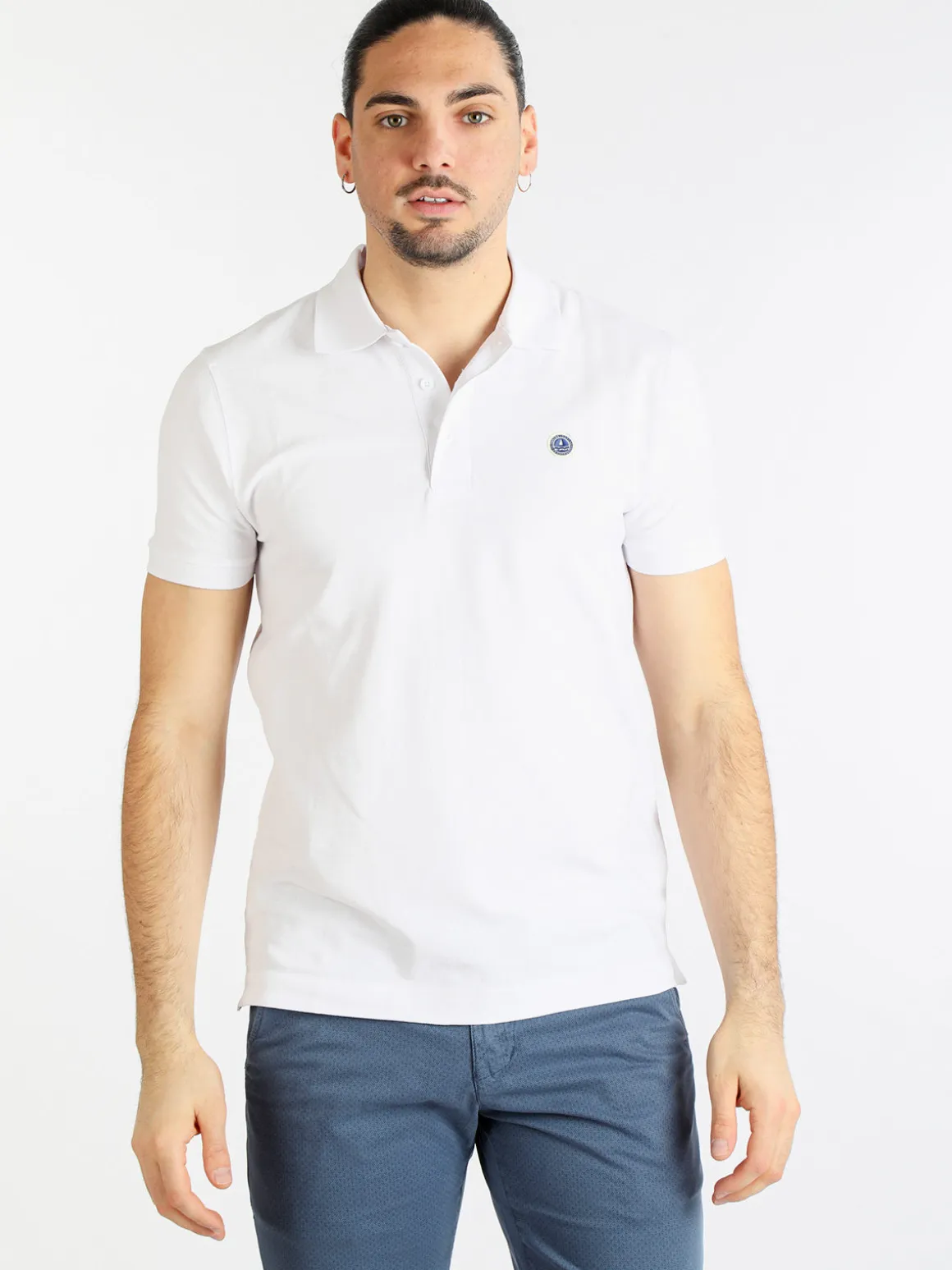 Navy Sail Polo in cotone manica corta uomo