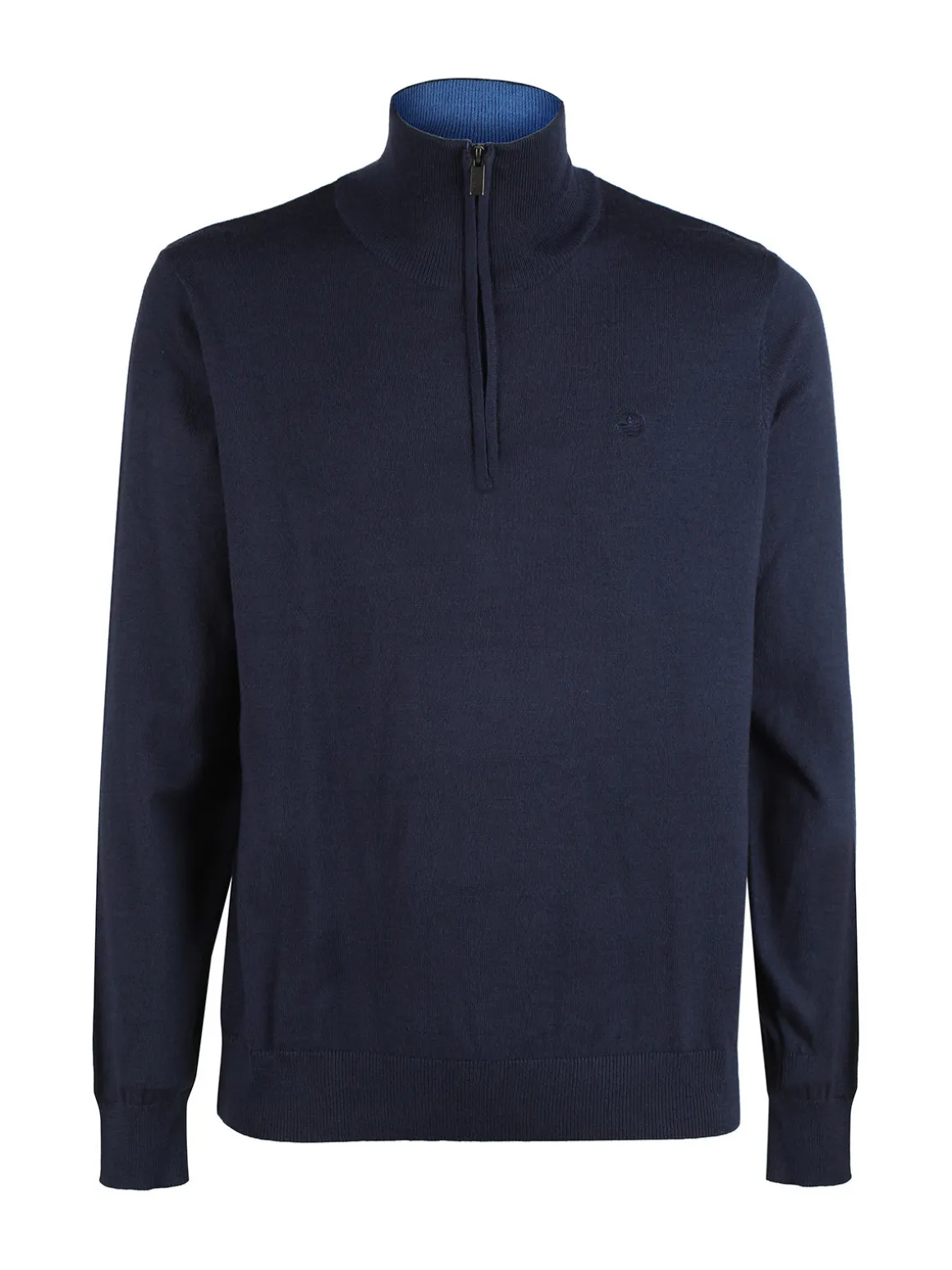 Navy Sail Pullover uomo mezza zip misto lana