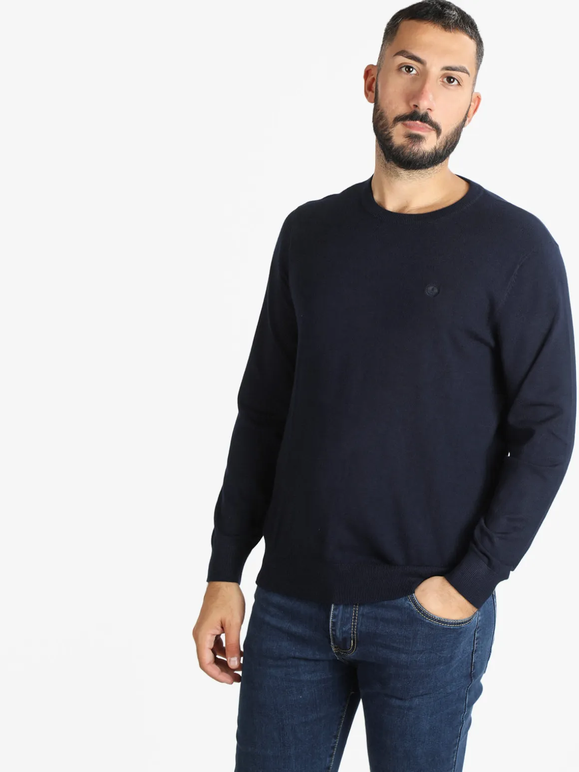 Navy Sail Pullover uomo scollo tondo