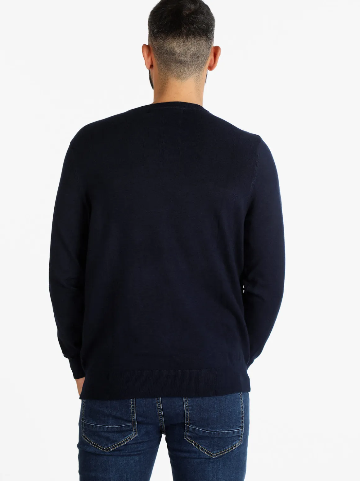 Navy Sail Pullover uomo scollo tondo