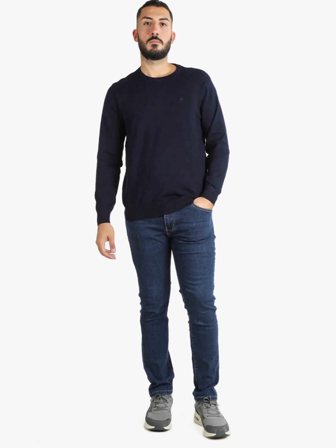 Navy Sail Pullover uomo scollo tondo