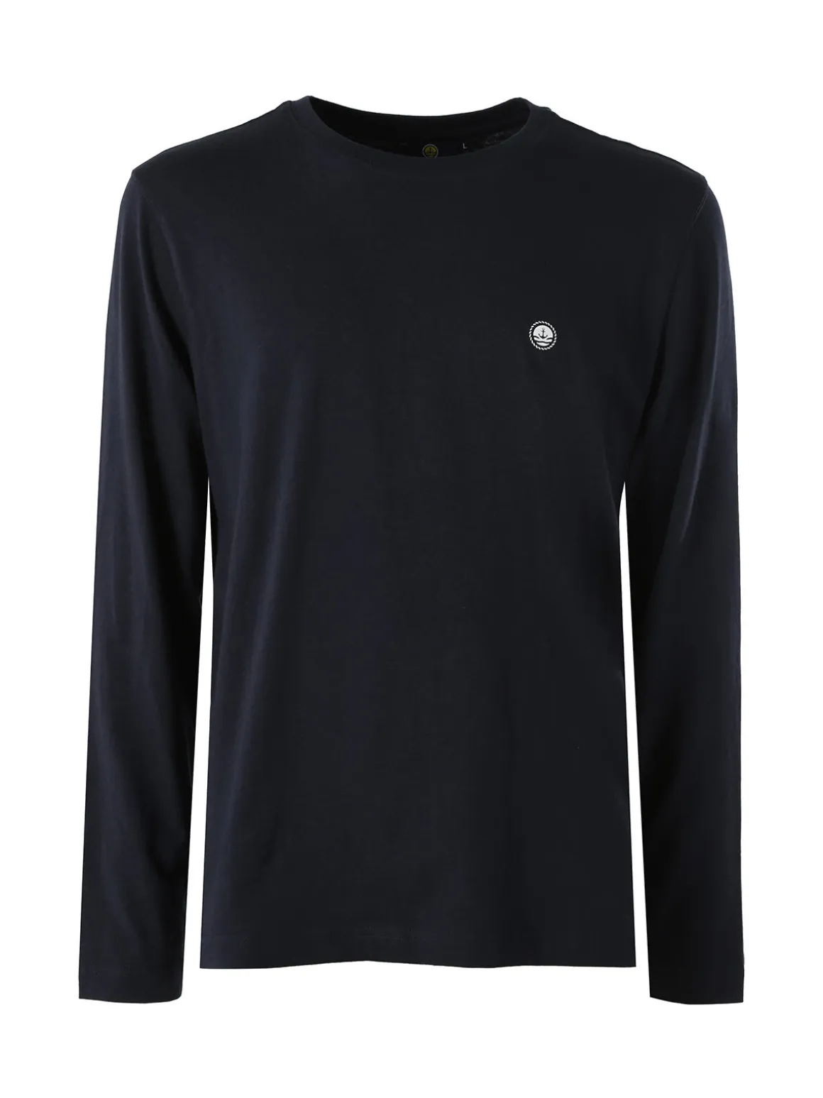 Navy Sail T-shirt da uomo a maniche lunghe in cotone - blu scuro
