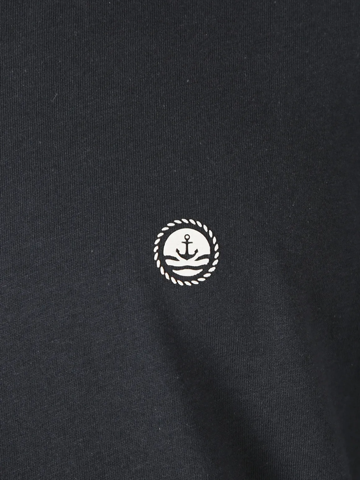 Navy Sail T-shirt da uomo a maniche lunghe in cotone - blu scuro