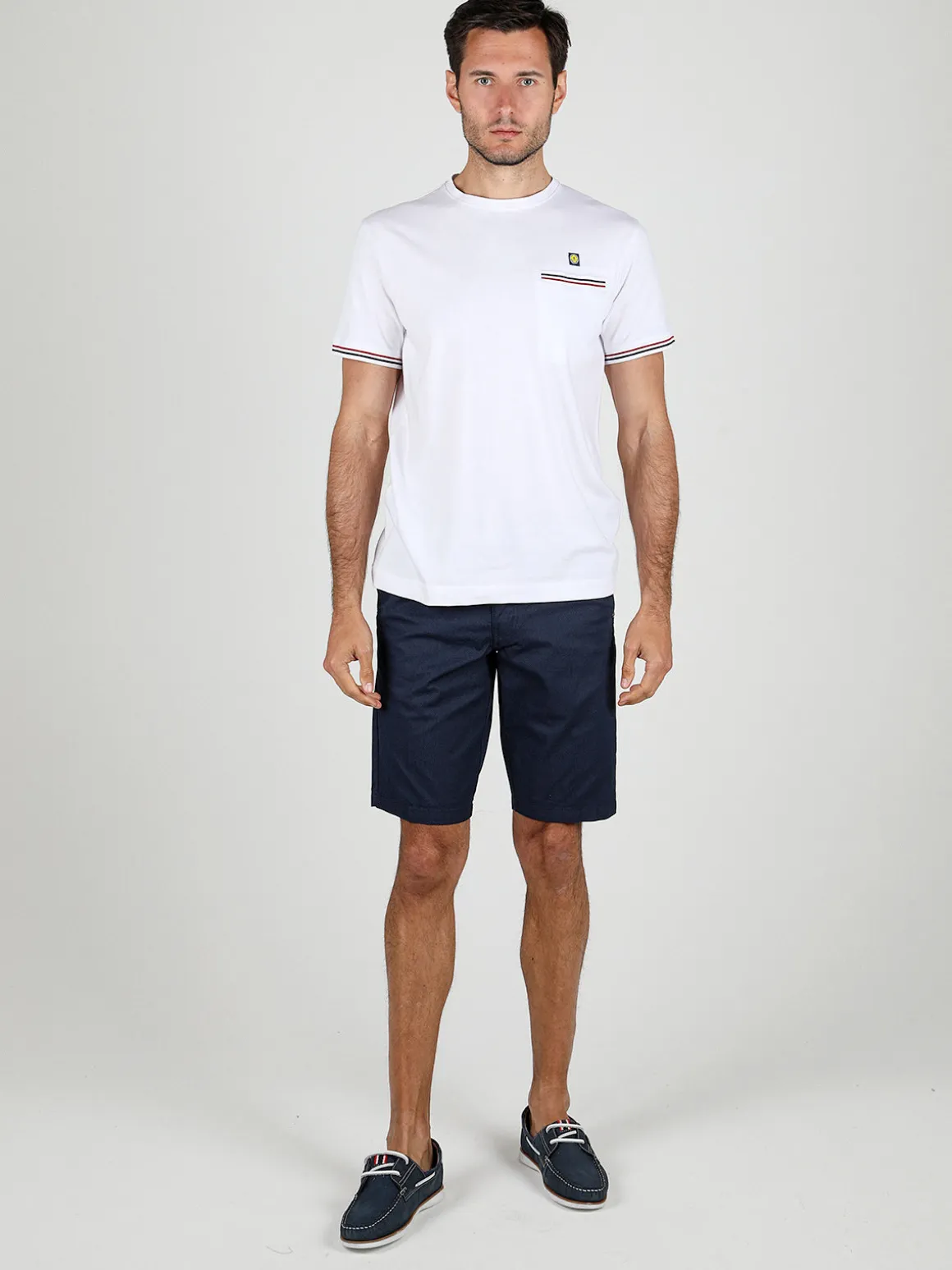 Navy Sail T-shirt da uomo in cotone con taschino