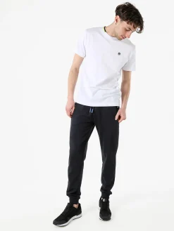 Navy Sail T-shirt da uomo in cotone con logo - bianco